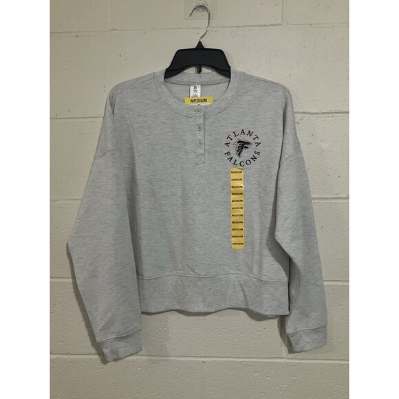 Women’s Atlanta Falcons Henley Shirt Long Sleeve NFL M Official Team Gear NWT - Picture 1 of 9